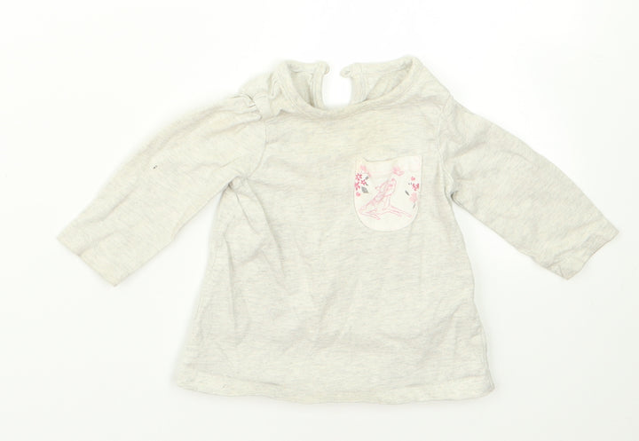George Girls Grey  Rayon Basic T-Shirt Size 0-3 Months