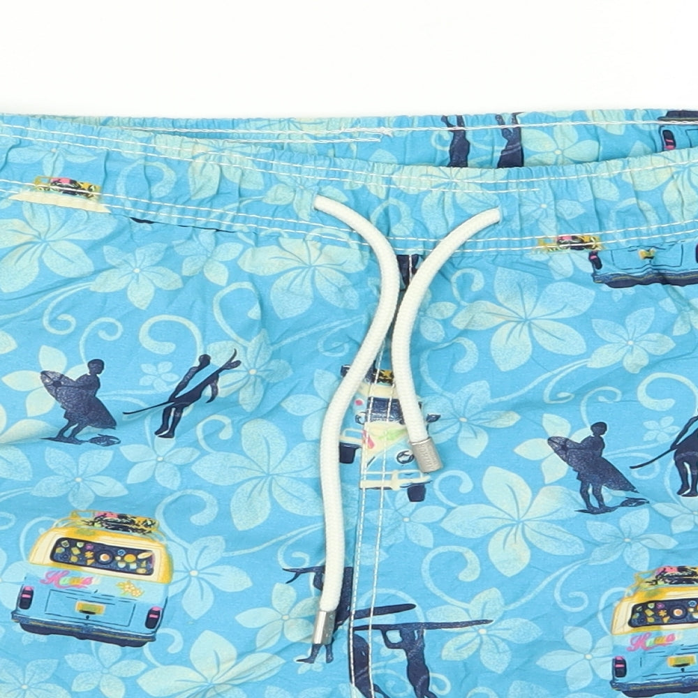 arthur Mens Blue Floral  Bermuda Shorts Size 34