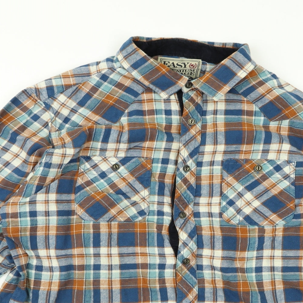 Easy Mens Blue    Button-Up Size XL