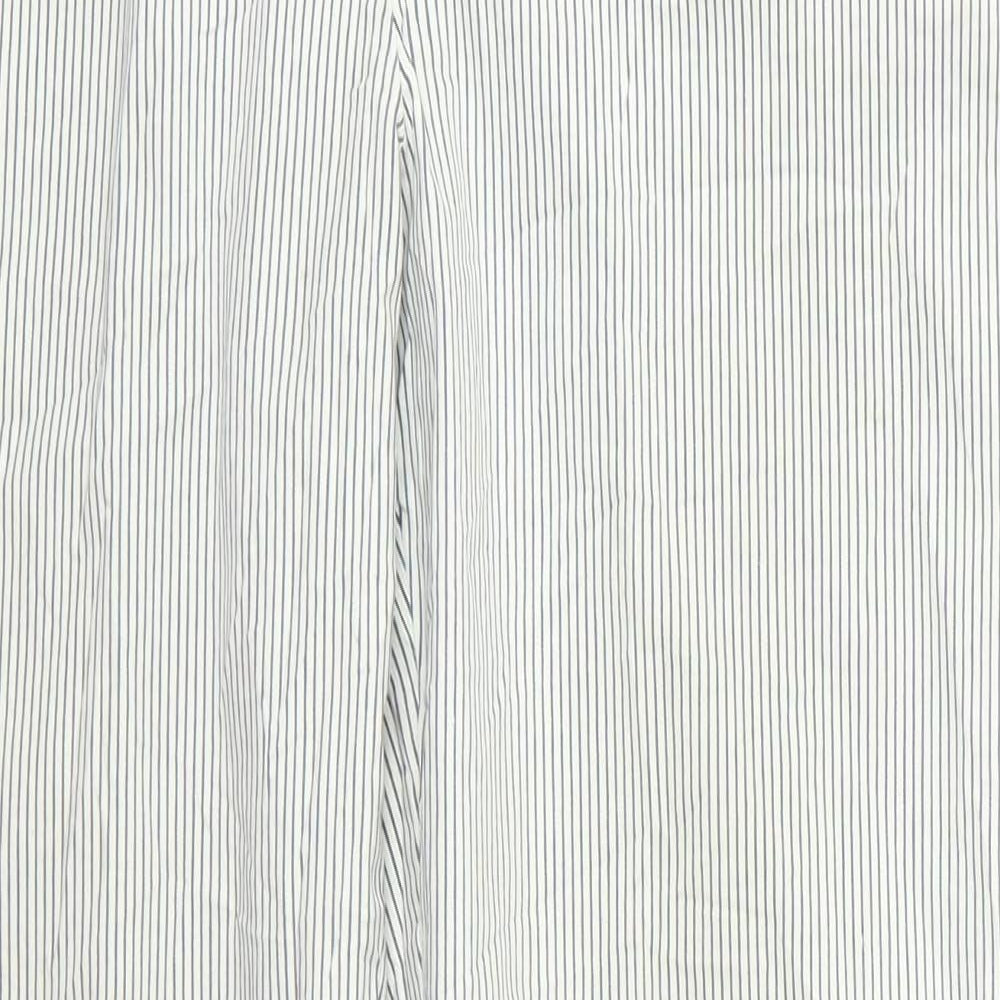 m&s Womens White Striped  Trousers  Size 10 L26 in