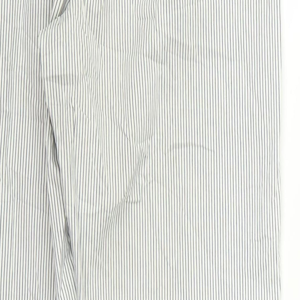 m&s Womens White Striped  Trousers  Size 10 L26 in
