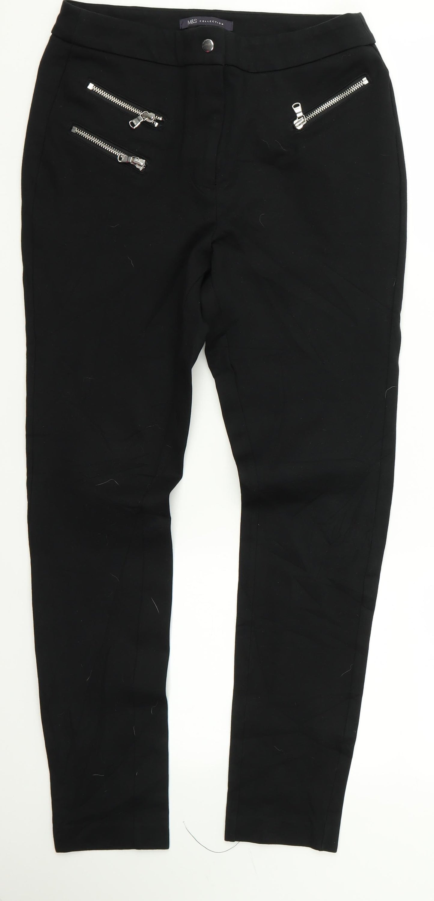 m&s Womens Black   Trousers  Size 10 L23 in