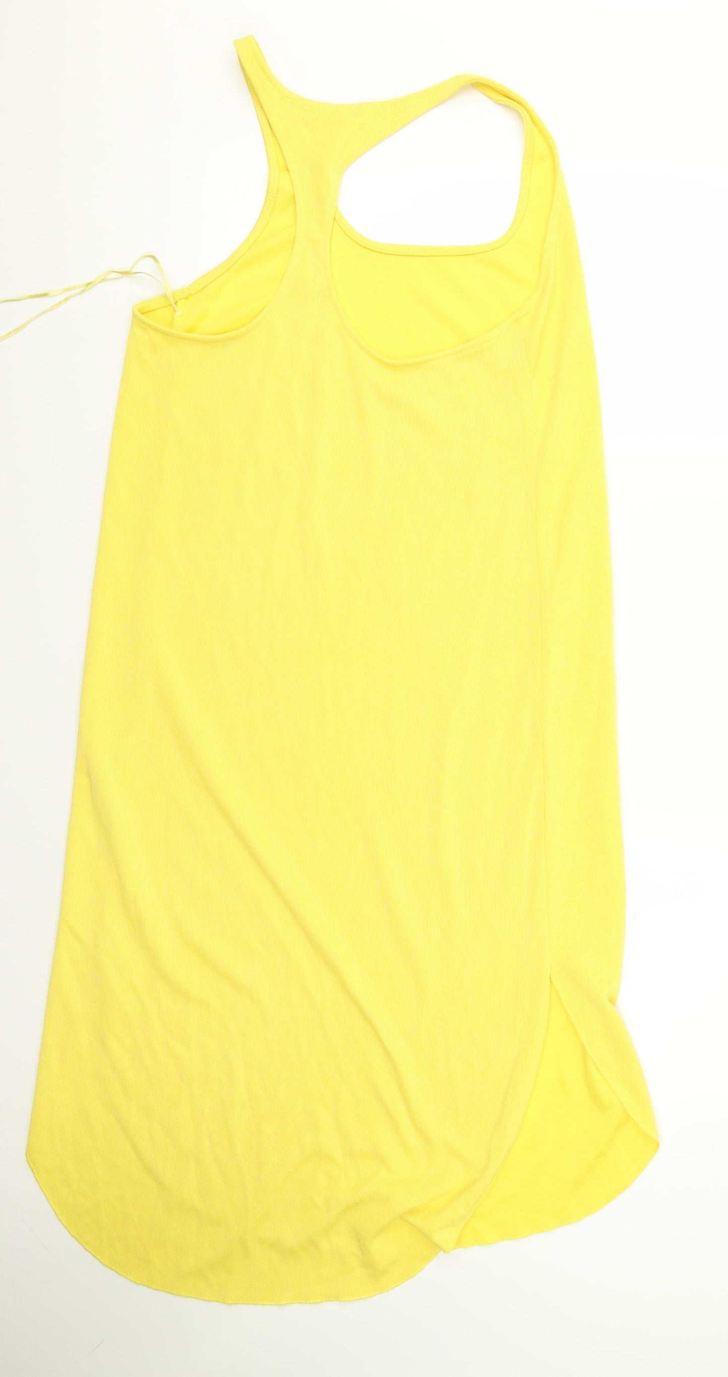 Zara Womens Yellow  Rayon T-Shirt Dress  Size M