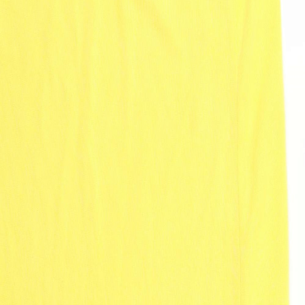 Zara Womens Yellow  Rayon T-Shirt Dress  Size M