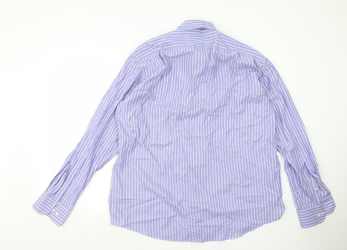 m&s Mens Black Striped   Dress Shirt Size 17