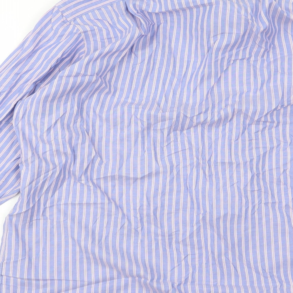 m&s Mens Black Striped   Dress Shirt Size 17