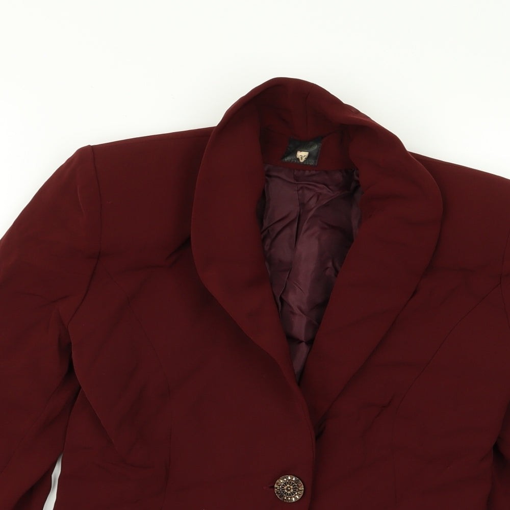 Preworn Womens Red  Velour Jacket  Size M