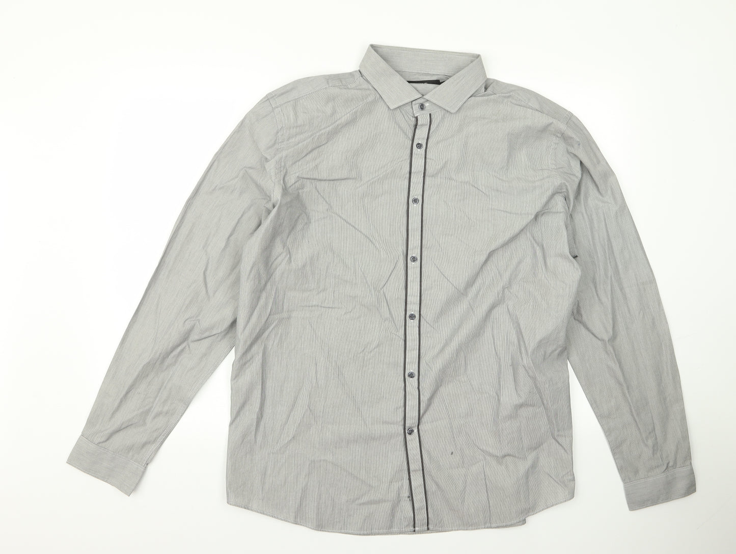NEXT Mens Grey    Button-Up Size 17