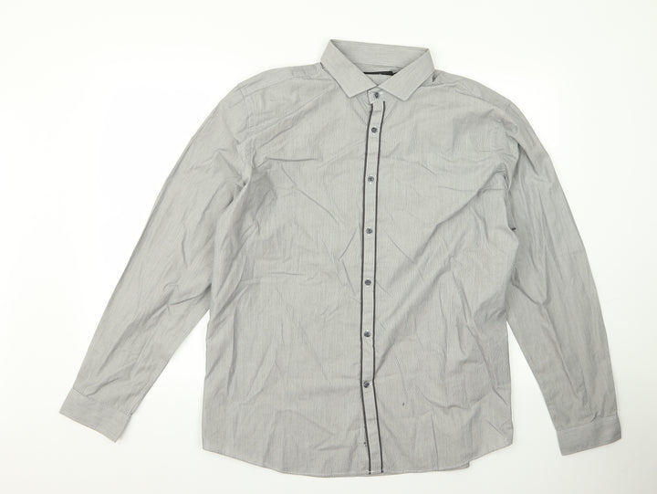 NEXT Mens Grey    Button-Up Size 17