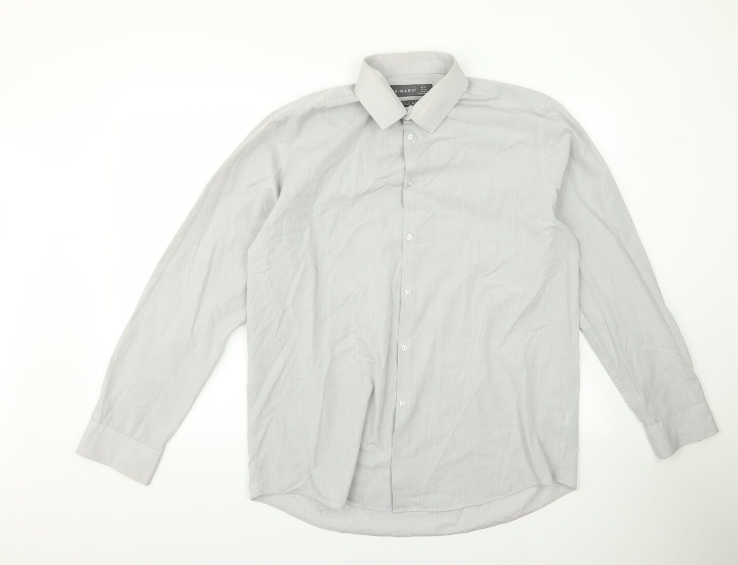 Primark Mens Grey    Dress Shirt Size 16