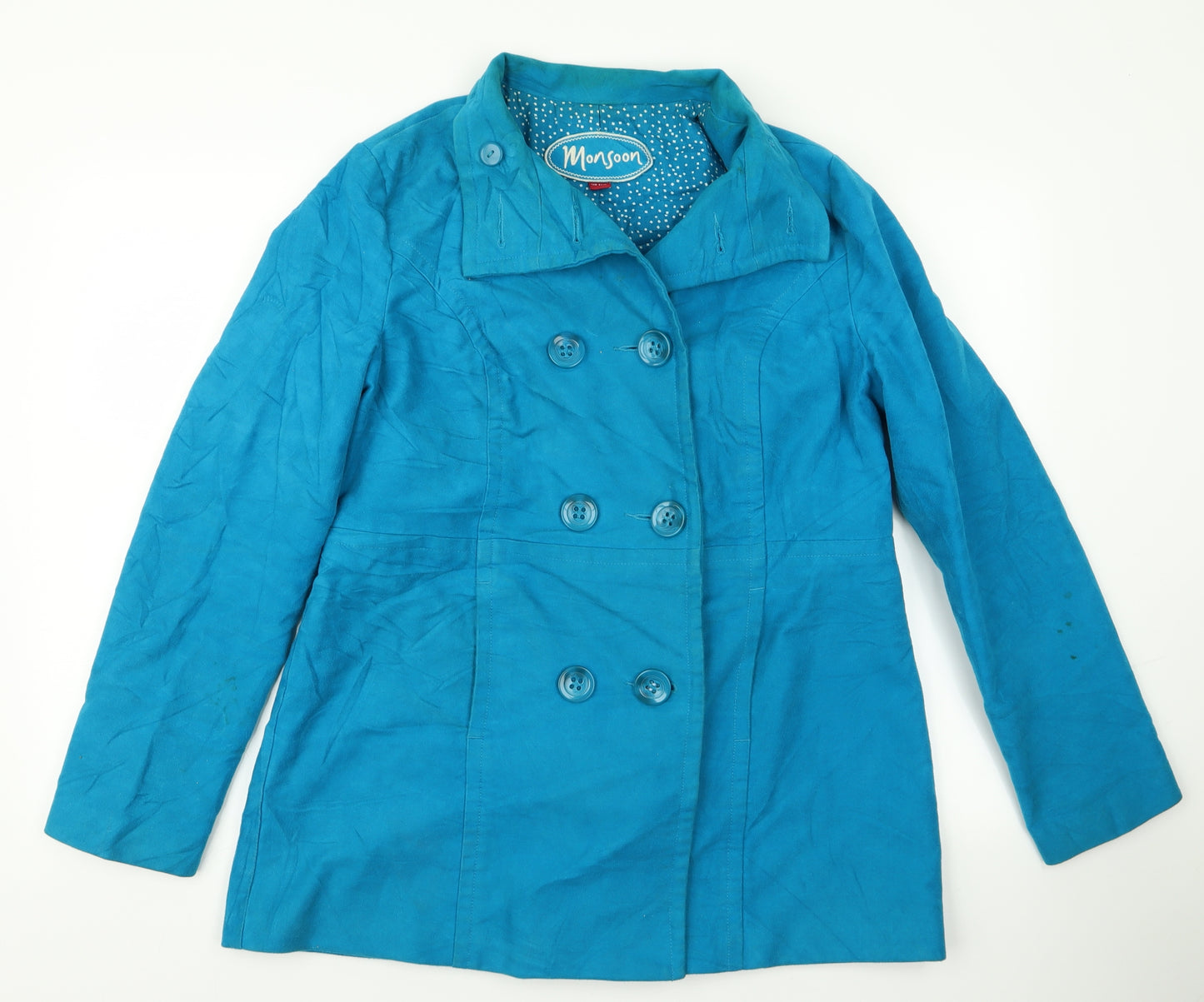 Monsoon Womens Blue   Overcoat Jacket Size 16