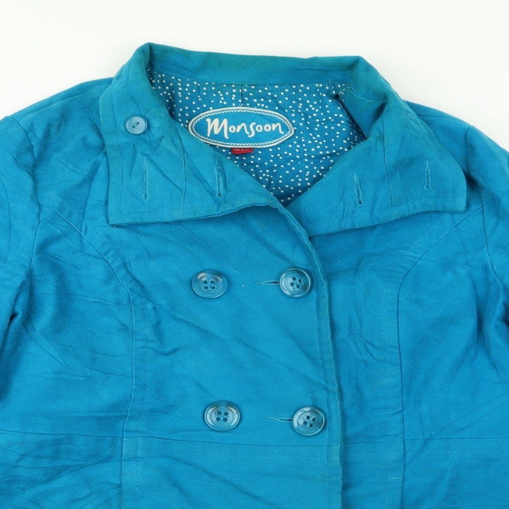 Monsoon Womens Blue   Overcoat Jacket Size 16