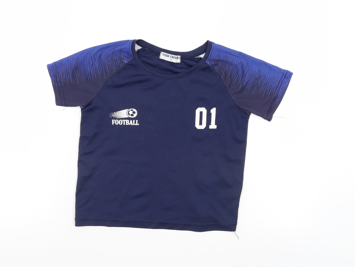 Yvon Fashion Boys Blue    T-Shirt Size 6 Years  - football top