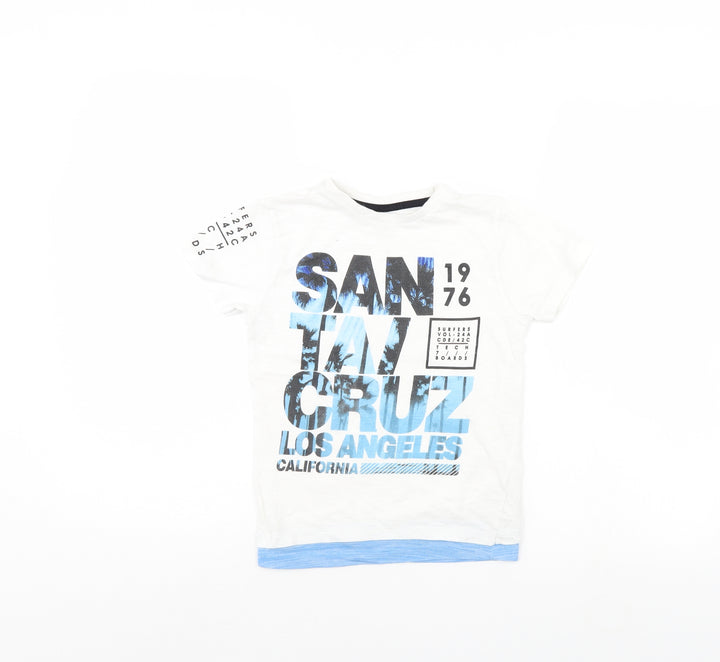 Primark Boys White   Basic T-Shirt Size 5-6 Years
