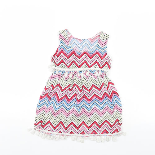 Preworn Girls Multicoloured Striped  A-Line