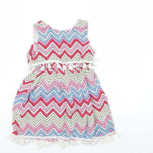 Preworn Girls Multicoloured Striped  A-Line