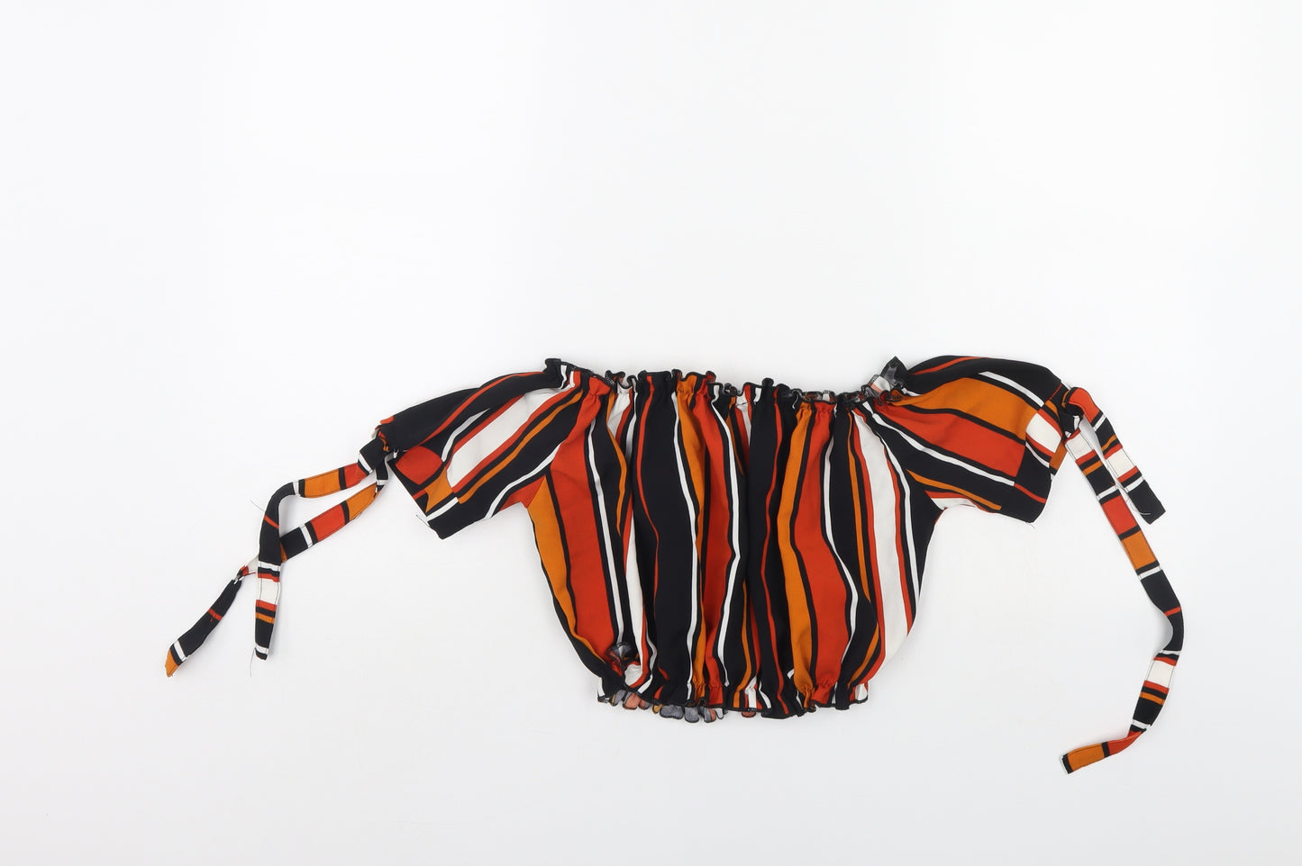 Cameo Rose Womens Multicoloured Striped  Basic Blouse Size 8  - cropped