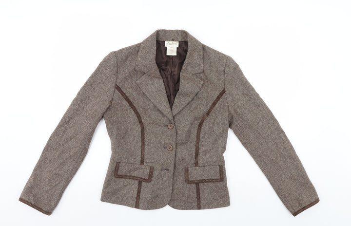 Adini Womens Brown Jacket Blazer Size S