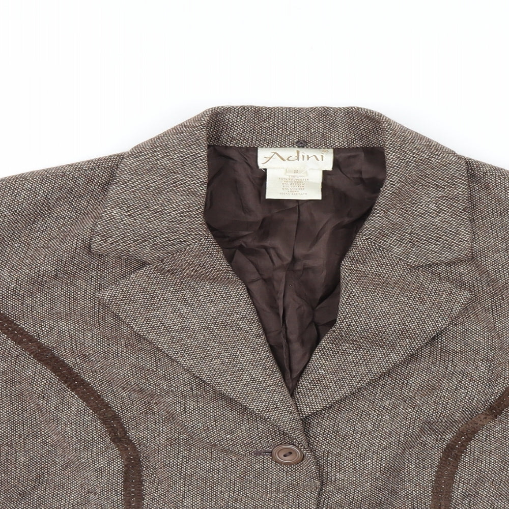 Adini Womens Brown   Jacket Blazer Size S