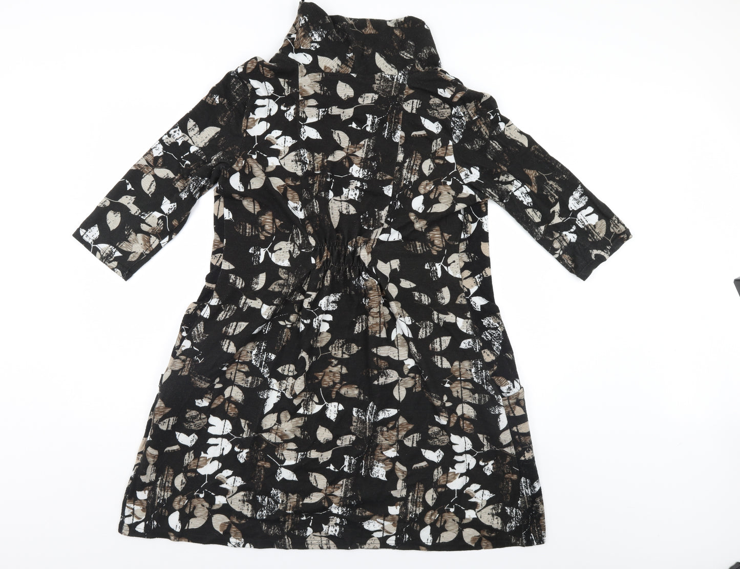 Roman Womens Black Floral  Shift  Size 14