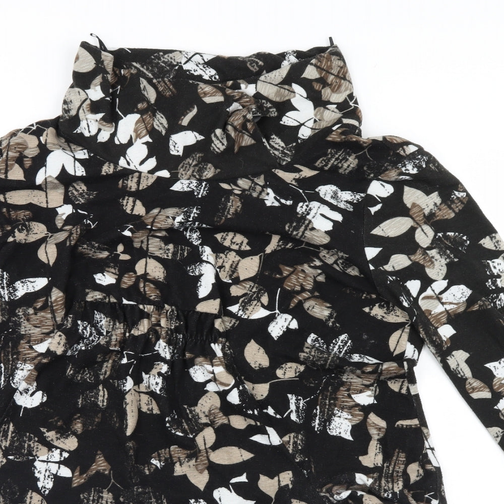 Roman Womens Black Floral  Shift  Size 14