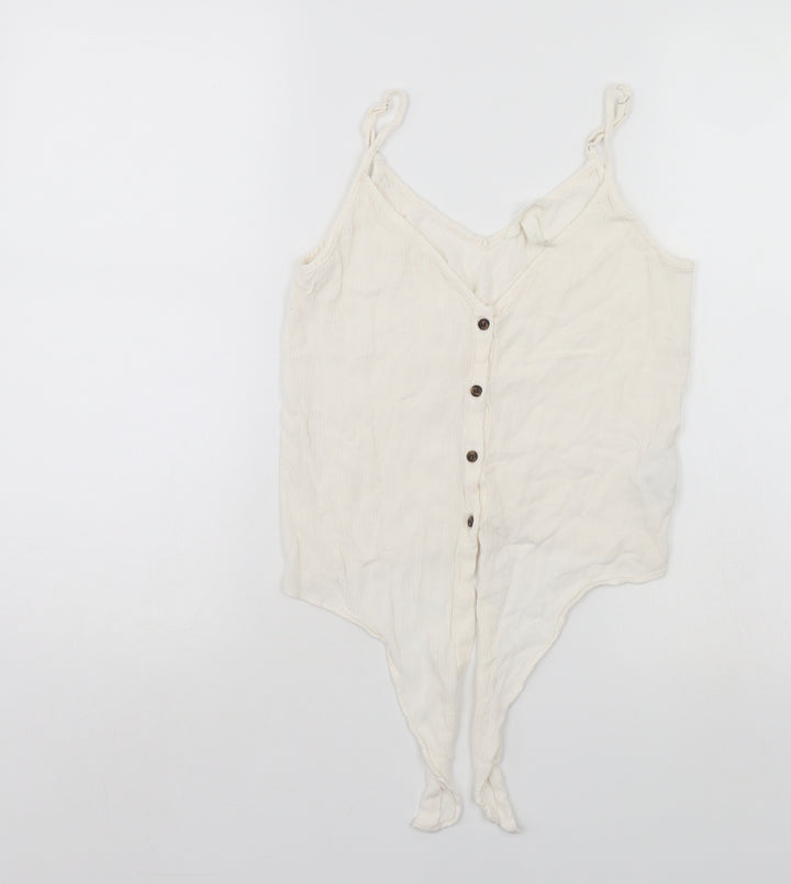 H&M Womens White Basic Blouse Size S