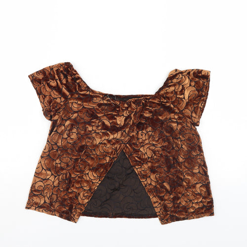 Pins & Needles Womens Brown Geometric  Basic Blouse Size XS