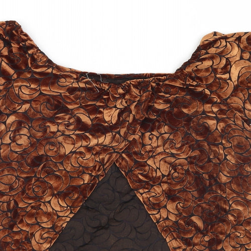 Pins & Needles Womens Brown Geometric  Basic Blouse Size XS