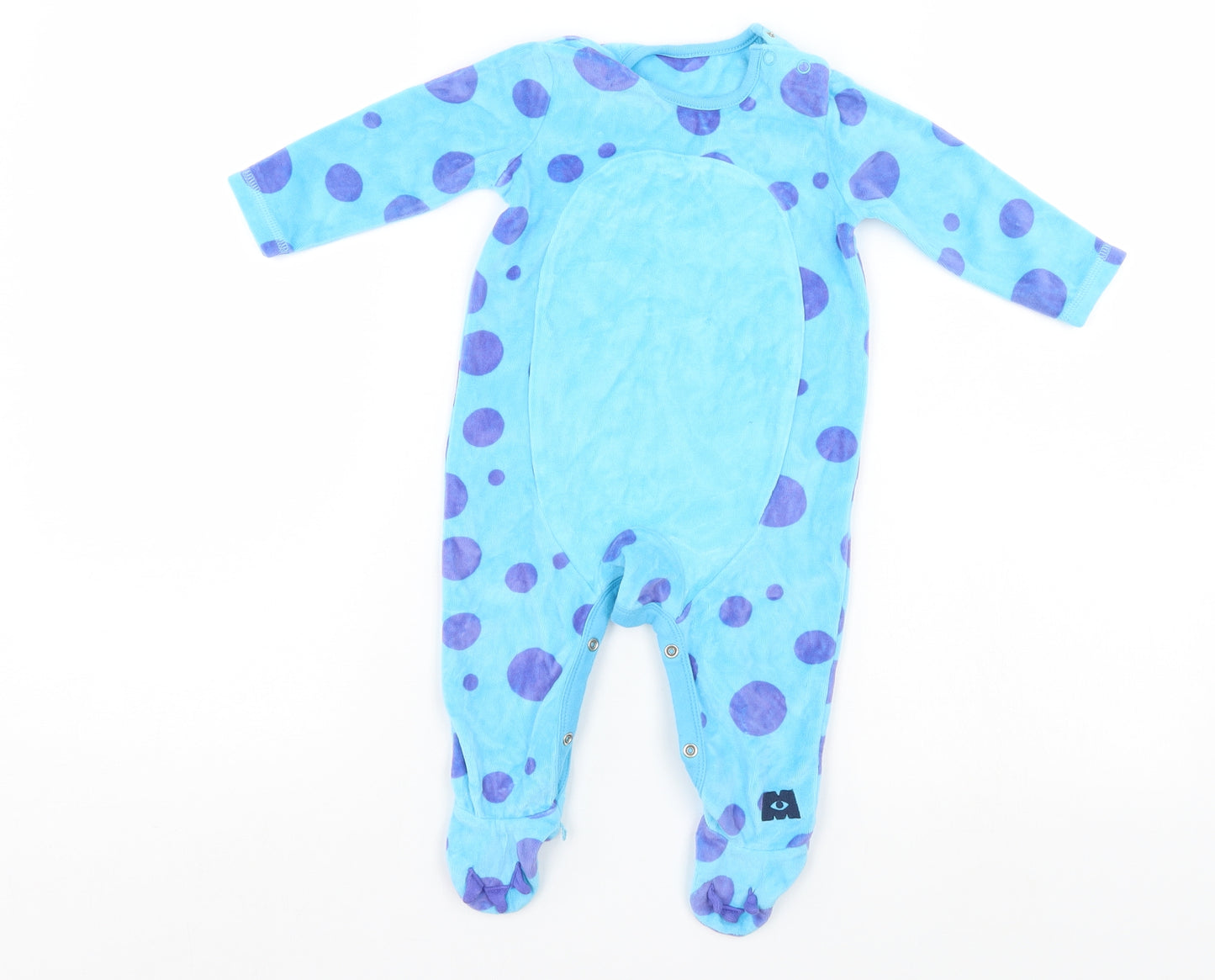 Disney Boys Blue Polka Dot  Babygrow One-Piece Size 6-9 Months  - disney