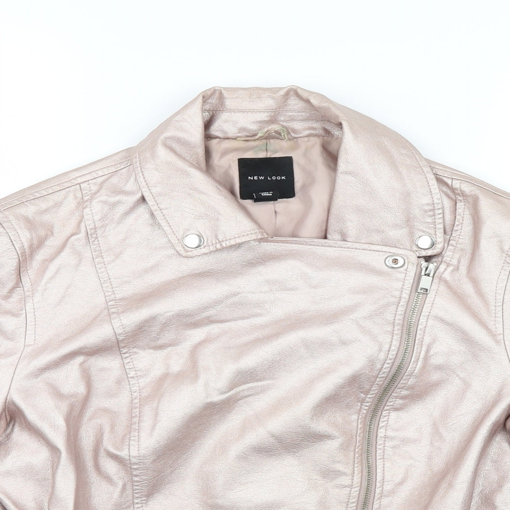 New Look Womens Silver   Biker Jacket Size 14