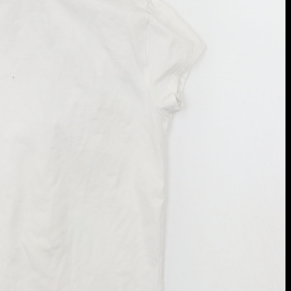 George Girls White   Basic T-Shirt Size 7-8 Years  - BBC children in need