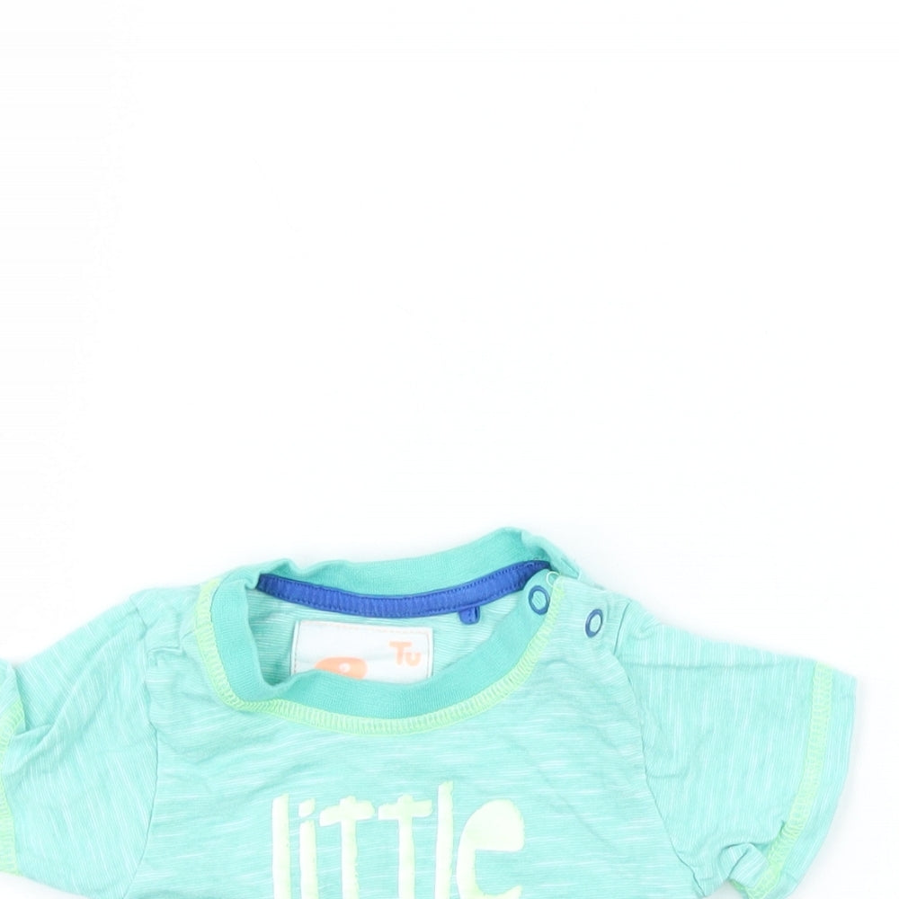 TU Boys Green   Basic T-Shirt Size 0-3 Months