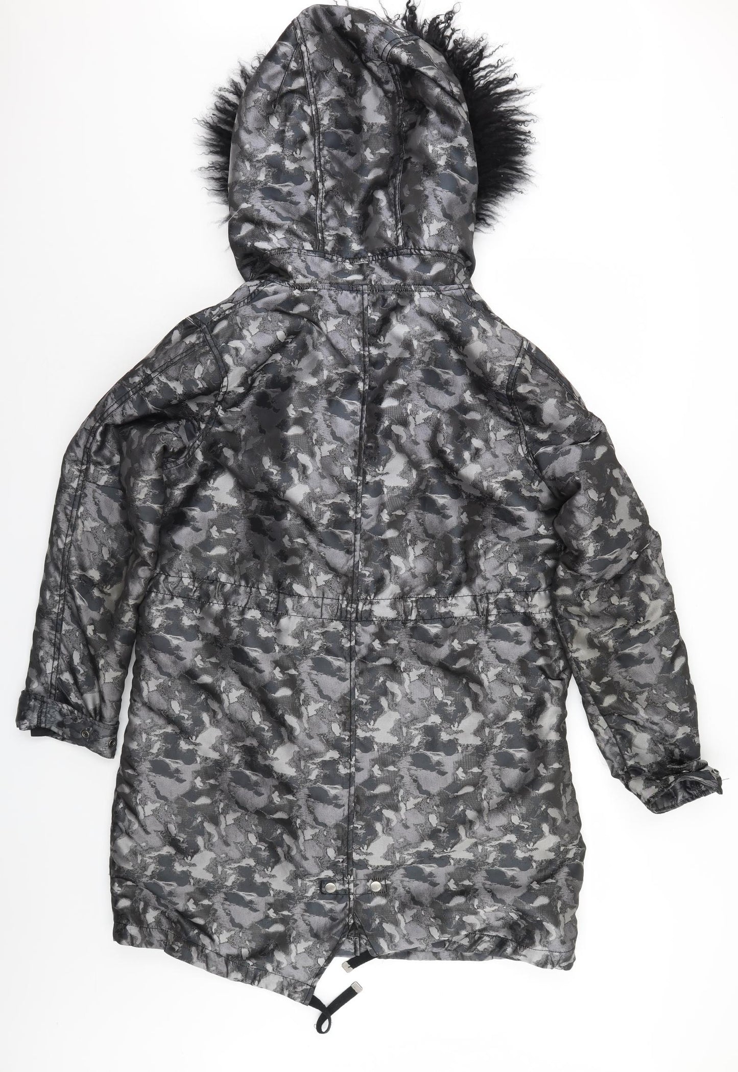 Top Shop Womens Grey Camouflage  Anorak Coat Size 12