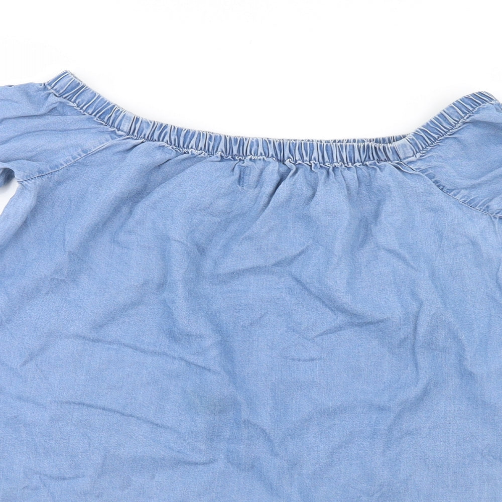 New Look Womens Blue   Tunic Blouse Size 8