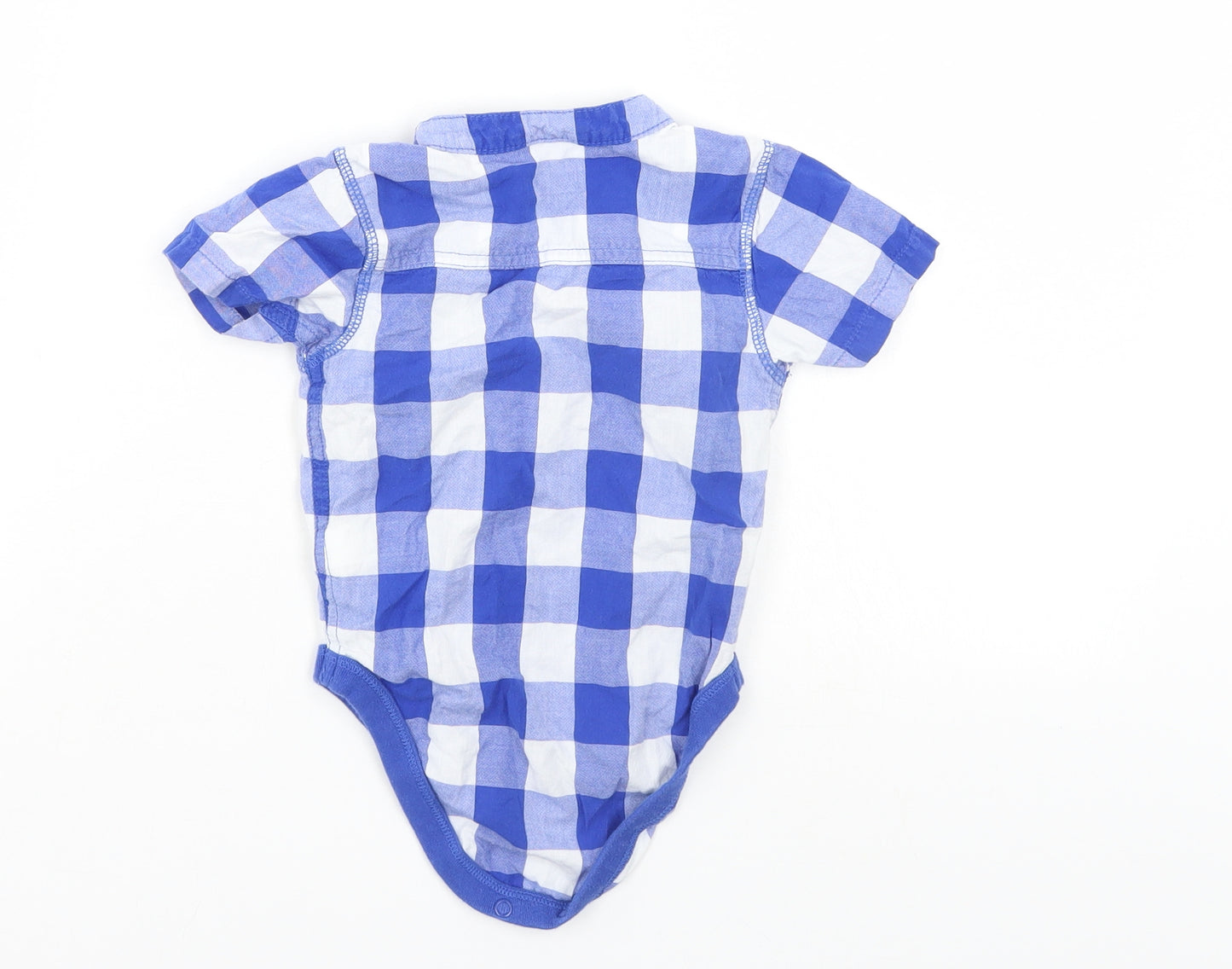 NEXT Baby Blue Check  Romper One-Piece Size 9-12 Months