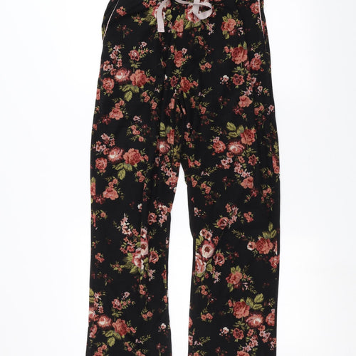 NEXT Womens Black Floral  Trousers  Size M L28 in