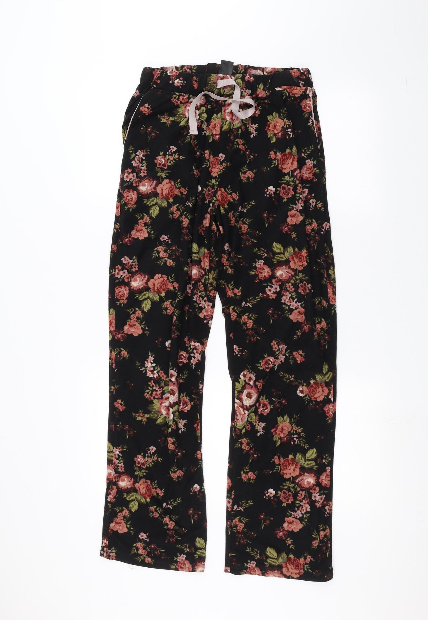 NEXT Womens Black Floral  Trousers  Size M L28 in