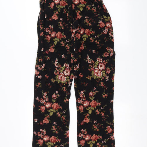 NEXT Womens Black Floral  Trousers  Size M L28 in