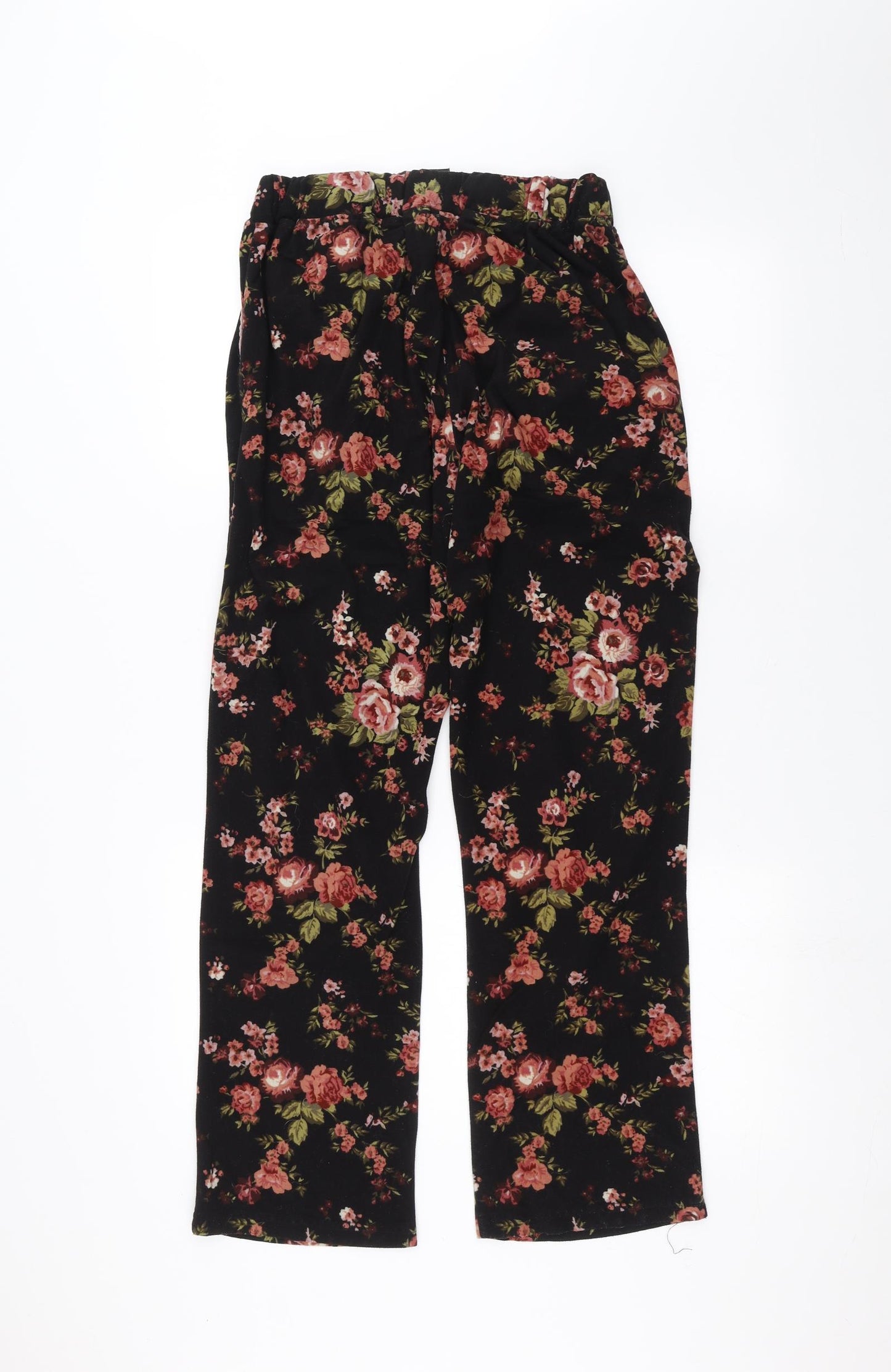 NEXT Womens Black Floral  Trousers  Size M L28 in