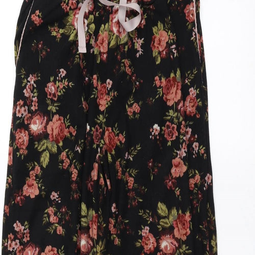 NEXT Womens Black Floral  Trousers  Size M L28 in