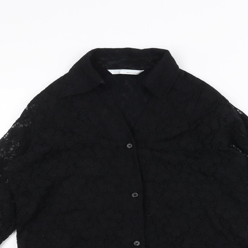 AMARANTO Womens Black   Basic Button-Up Size 16