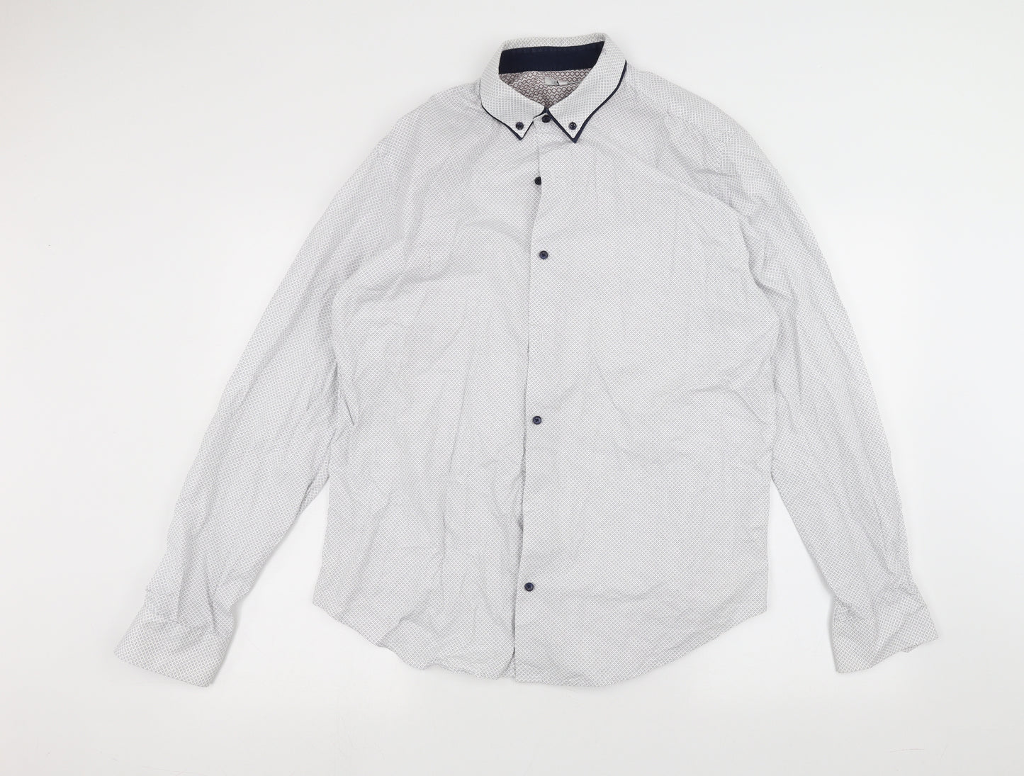 NEXT Mens White    Dress Shirt Size L
