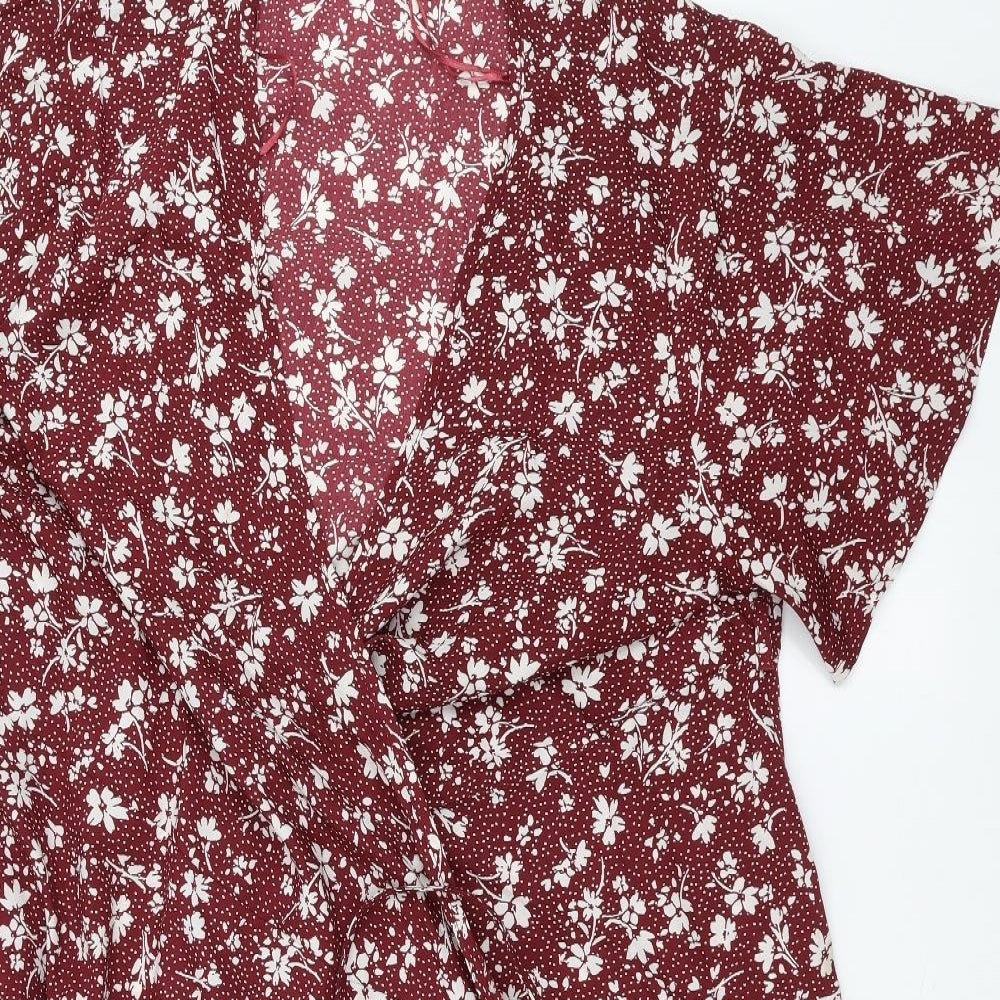 New Look Womens Red Floral  A-Line  Size 26