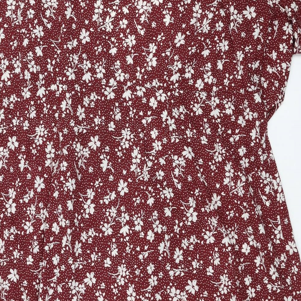 New Look Womens Red Floral  A-Line  Size 26