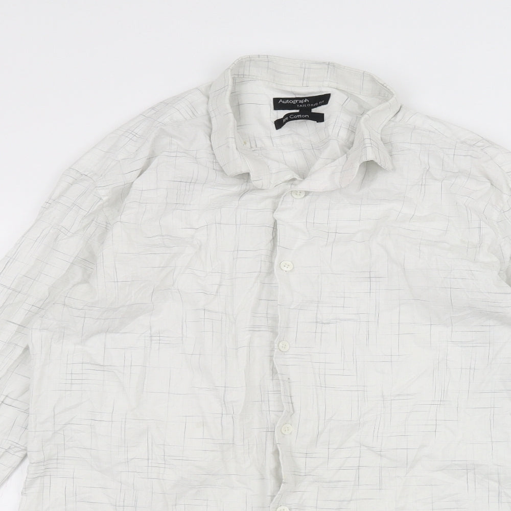 Autograph Mens White    Dress Shirt Size M