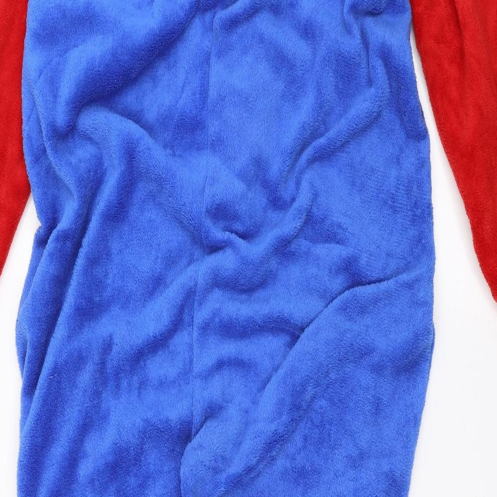 Super Mario Mens Blue Solid   One Piece Size M  - Mario