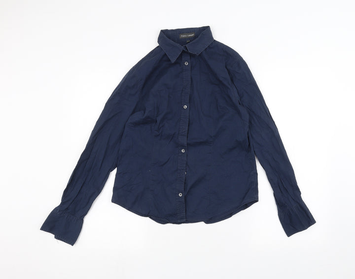 Franco Callegari Womens Blue   Basic Button-Up Size 10