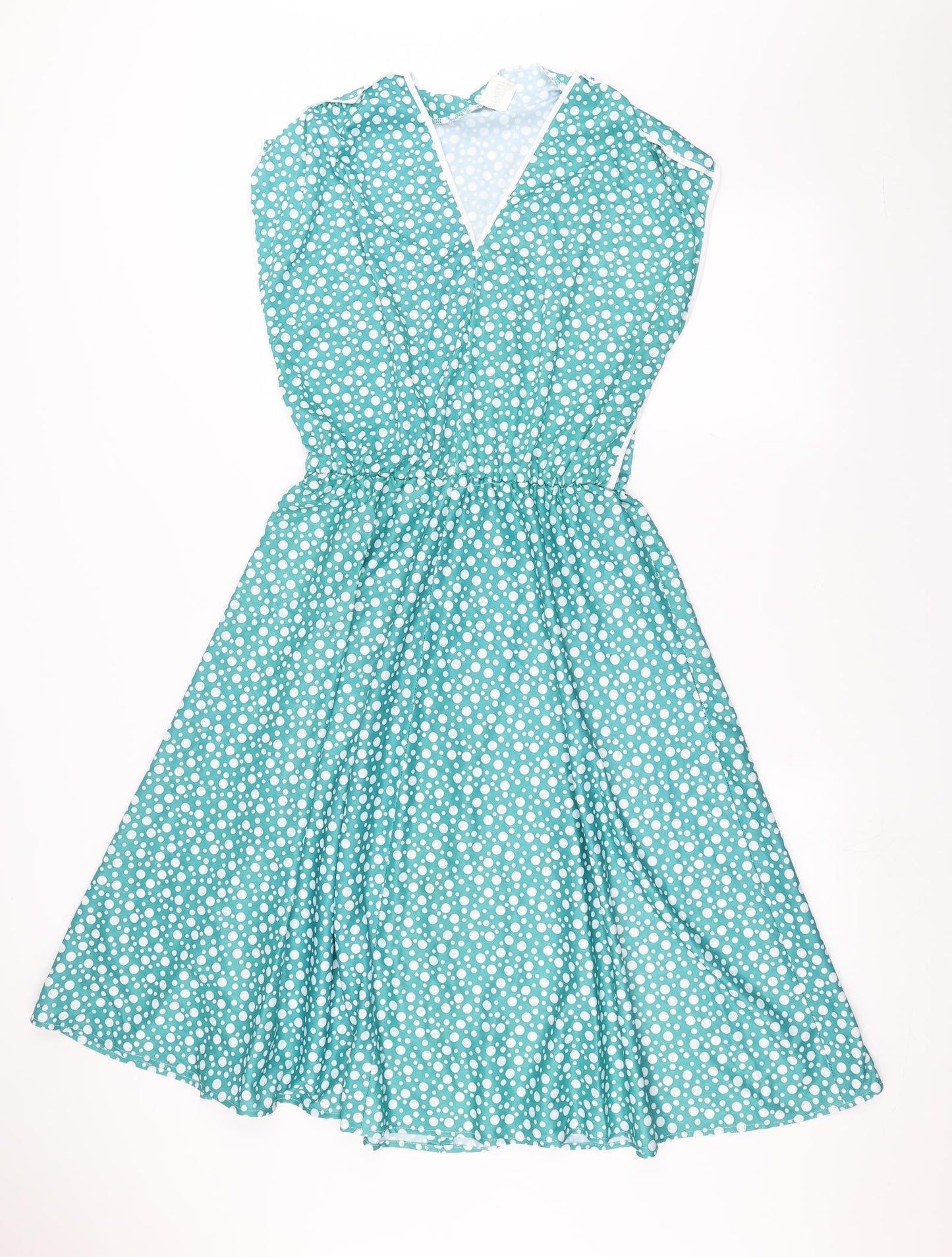 Classic Woman Womens Green Polka Dot  A-Line  Size 14