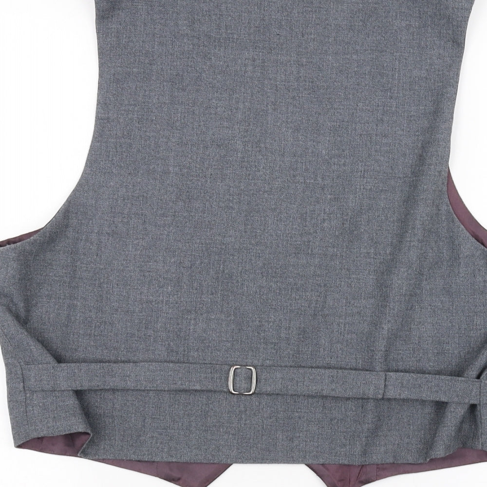 Preworn Mens Grey   Jacket Suit Waistcoat Size 36