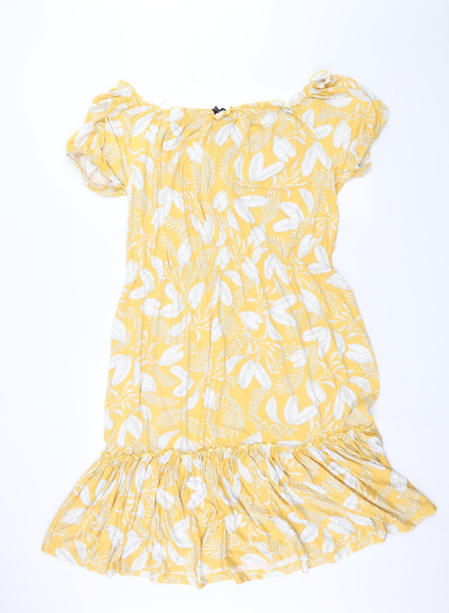 Peacocks Womens Yellow Floral  A-Line  Size 20